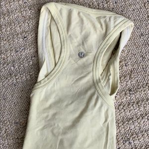 Lululemon cool racerback tank Light yellow Size 4.